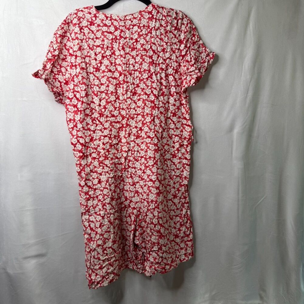 Vintage Romper One-Piece Short Jumpsuit - Red/White, Medium
